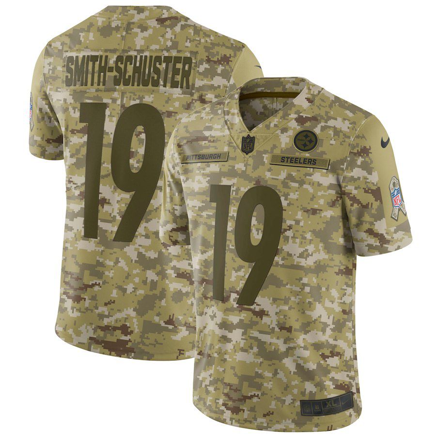 Men Pittsburgh Steelers #19 Smith-Schuster Nike Camo Salute to Service Retired Player Limited NFL Jerseys->tennessee titans->NFL Jersey